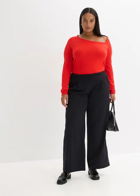 Svetr ze spl&yacute;vav&eacute; visk&oacute;zov&eacute; směsi, bonprix