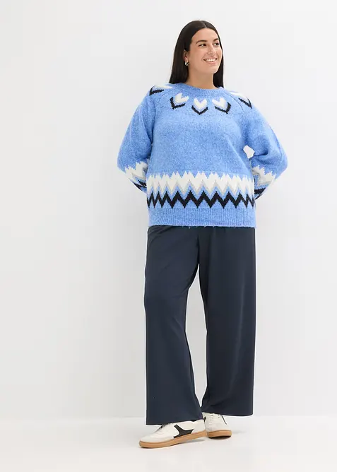 Svetr s norsk&yacute;m vzorem se třpytiv&yacute;mi proužky, bonprix