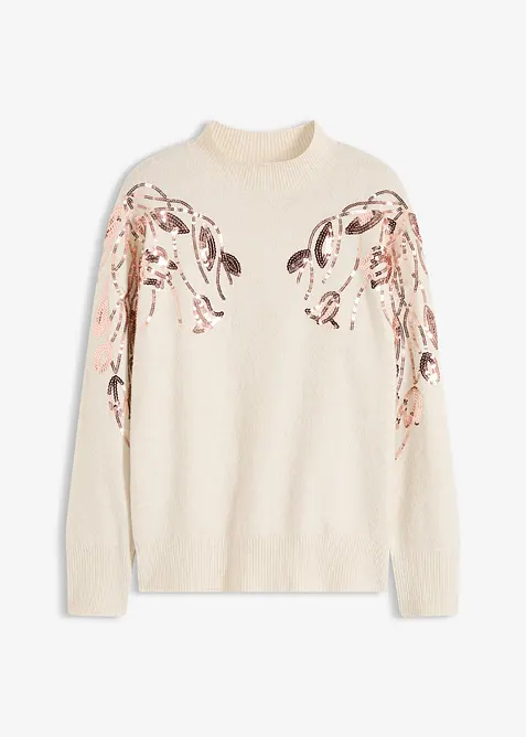 Oversized svetr s pajetkami, bonprix