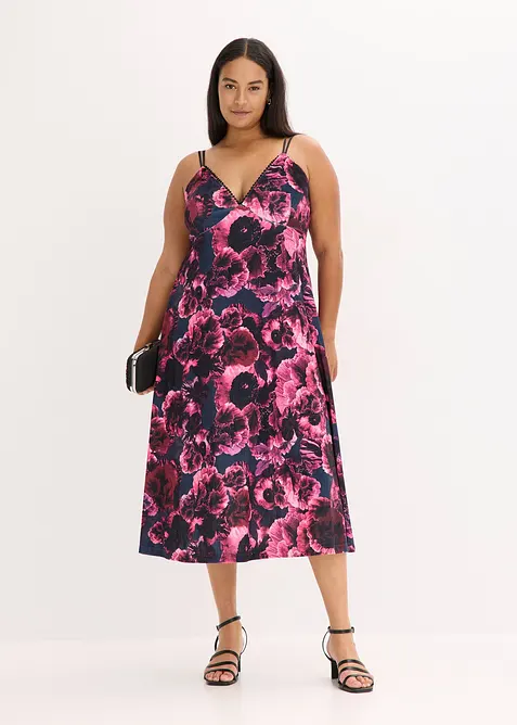 Midi šaty z lesklého sametu, bonprix