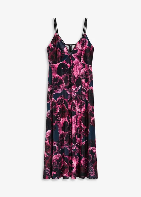 Midi šaty z lesklého sametu, bonprix