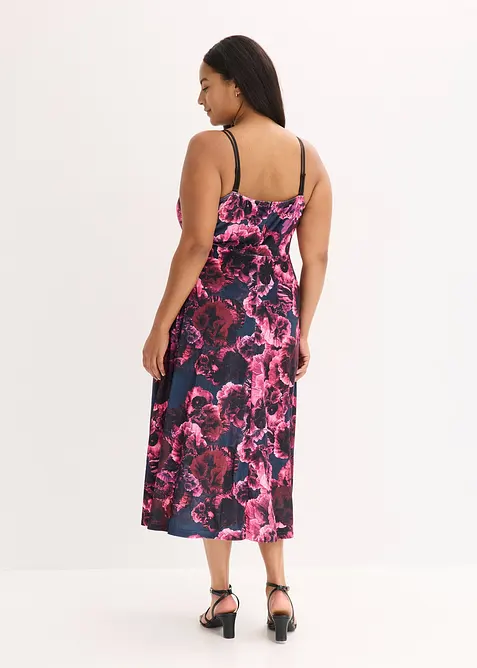 Midi šaty z lesklého sametu, bonprix