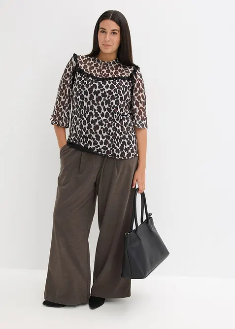 Tričko z jemn&eacute; s&iacute;ťoviny s krajkou, bonprix