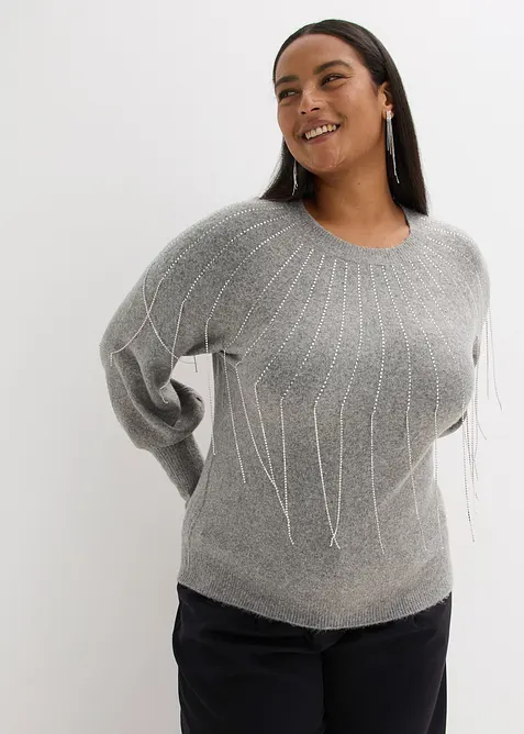 Svetr se štrasovou aplikací, bonprix