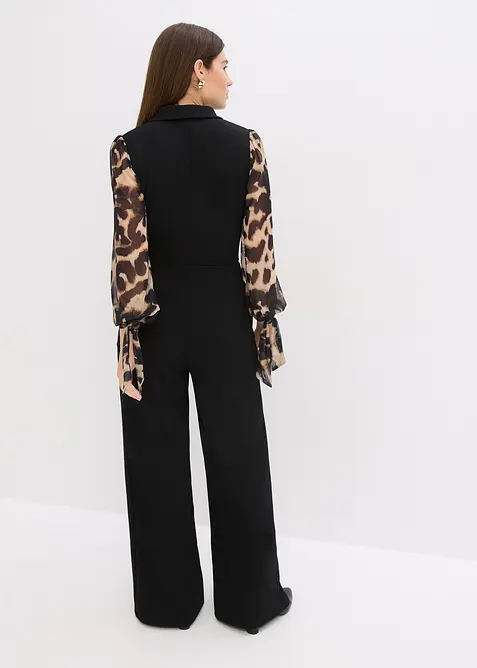 Žerzejový overal s rukávky ze síťoviny, bonprix