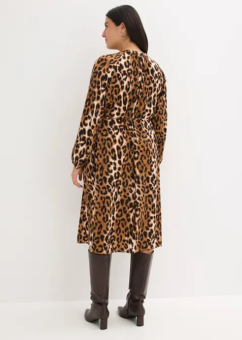 Midi šaty ze splývavého saténu, bonprix