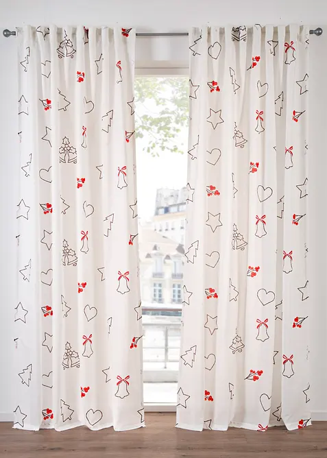 Záclona s vánočním vzorem (1 ks v balení), bonprix