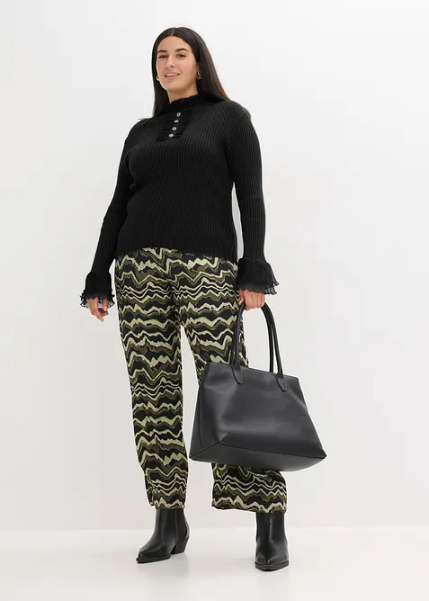 Palazzo kalhoty z lehkého viskózového krepu, bonprix