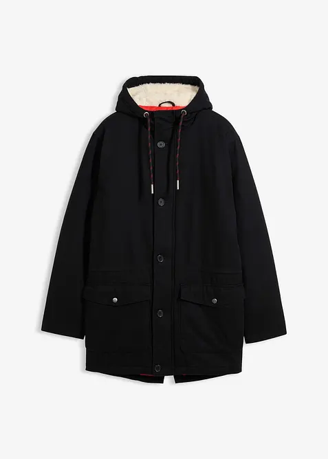 Zimní parka s kapucí z medvídkového flísu, bonprix