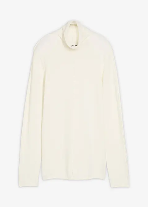 Svetr s rol&aacute;kov&yacute;m l&iacute;mcem, z měkk&eacute; směsi s ka&scaron;m&iacute;rem, bonprix