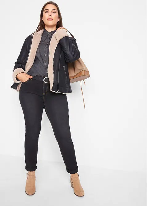 Bunda z uměl&eacute; kůže, s pod&scaron;&iacute;vkou, bonprix