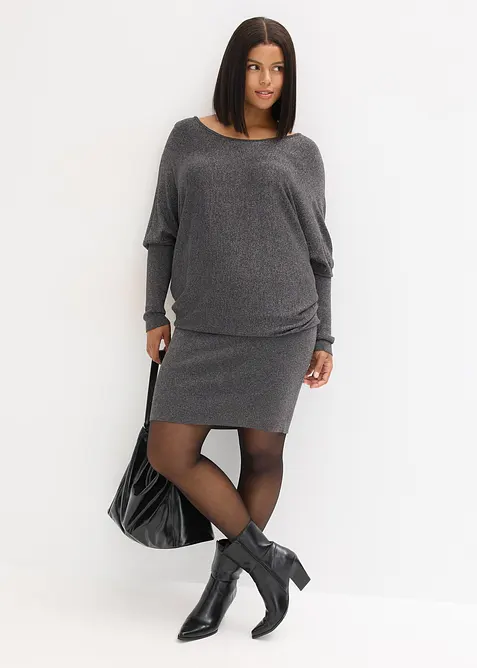 Pletené šaty ze splývavé viskózové směsi, bonprix