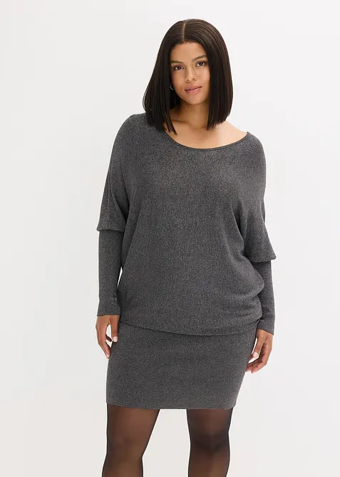 Pletené šaty ze splývavé viskózové směsi, bonprix