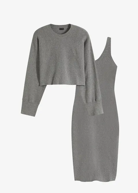 Pleten&aacute; souprava se &scaron;aty (2d&iacute;ln&aacute; souprava), bonprix