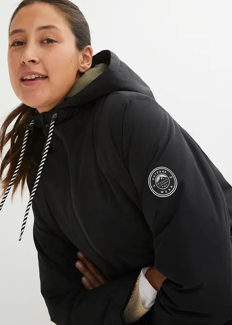 Nepromokavý, zateplený kabát v midi délce, bonprix