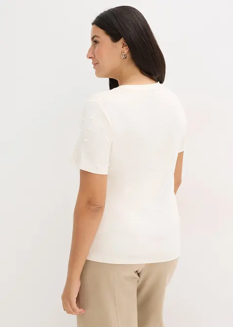 Tričko s&nbsp;aplikac&iacute; z&nbsp;perliček, bonprix