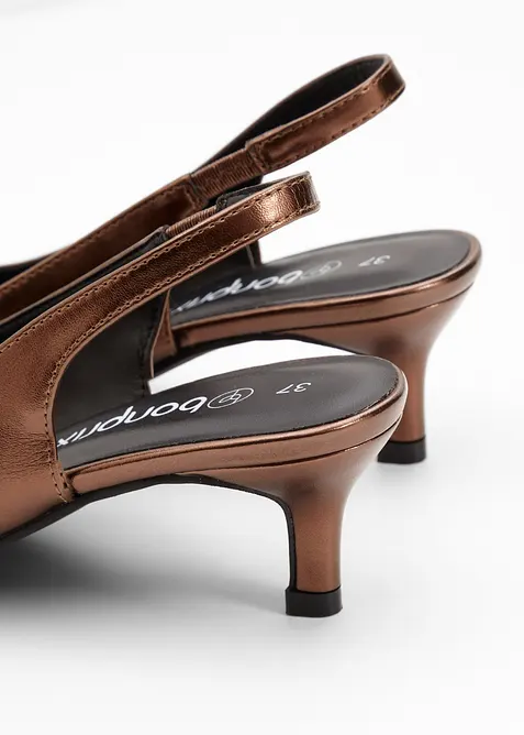 Lodičky s otevřenou patou a úzkým podpatkem, bonprix