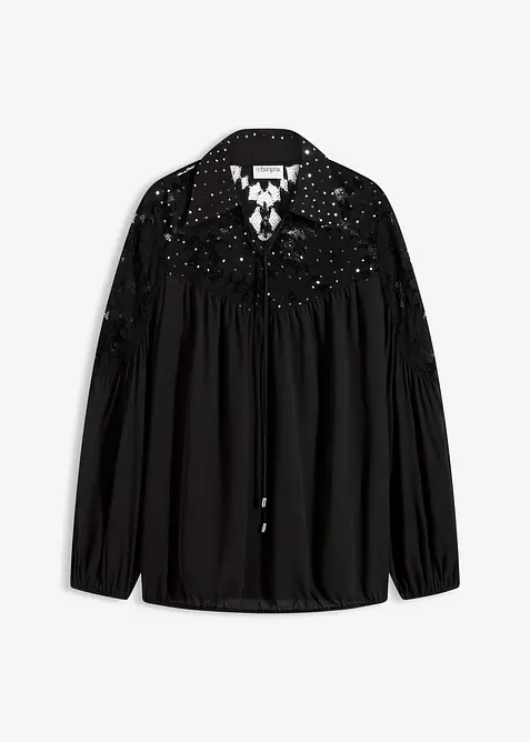 Halenka bez zapínání, s krajkou, bonprix