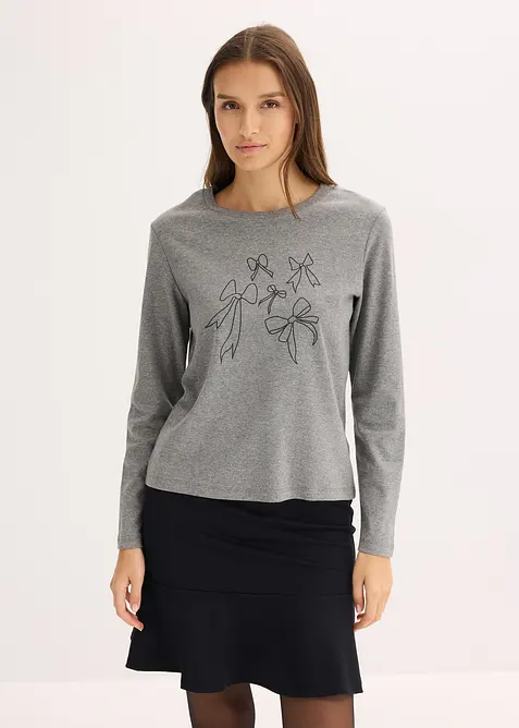 Tričko s dlouhým rukávem, z čisté organické bavlny, bonprix