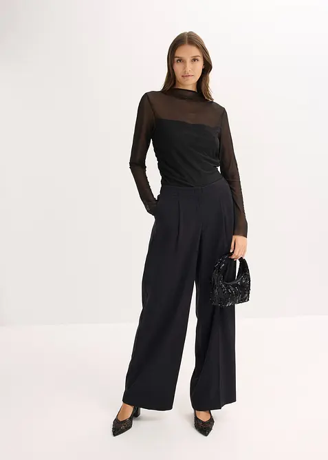 Tričko s dlouhým rukávem, z jemné síťoviny, bonprix