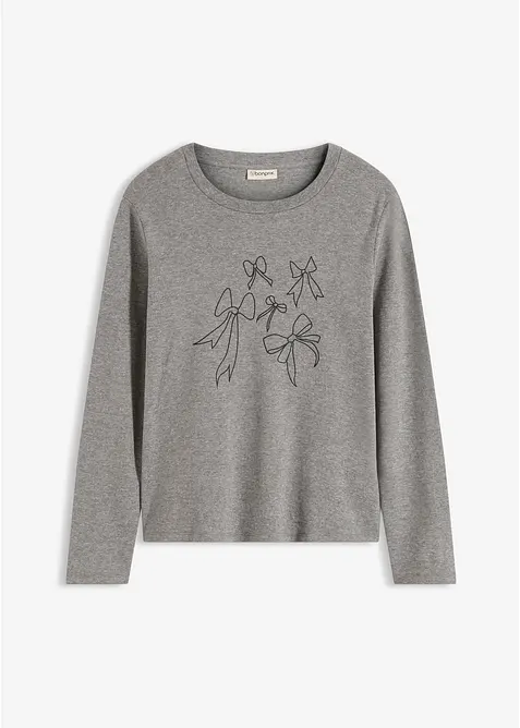 Tričko s dlouhým rukávem, z čisté organické bavlny, bonprix