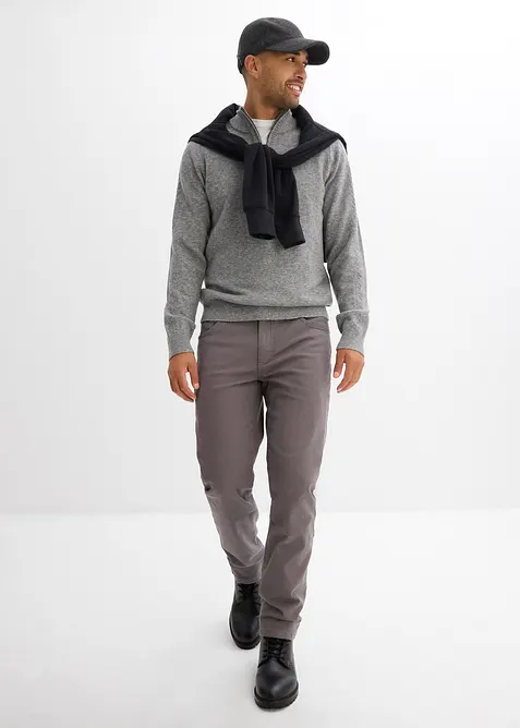 Svetr s límcem na zip a podílem vlny, bonprix