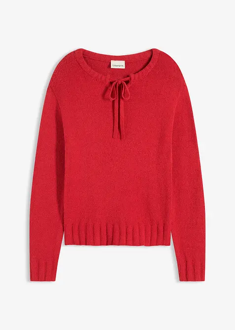 Svetr ze silnější pleteniny, s vázačkou, bonprix