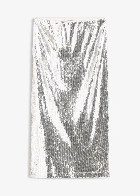 Midi sukně s pajetkami, bonprix