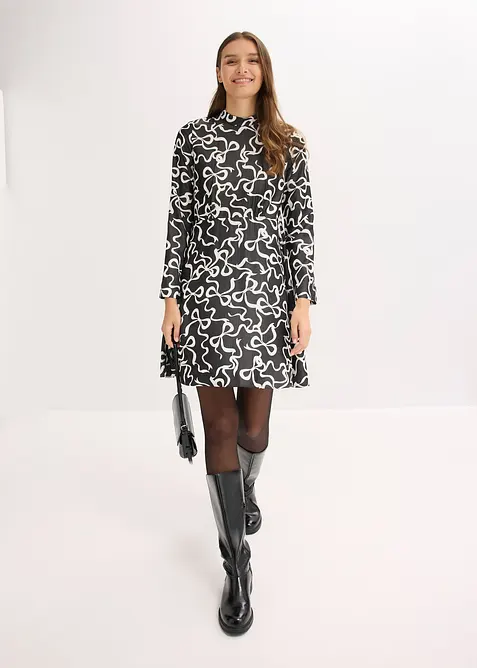 Midi šaty ze splývavé směsi s viskózou, bonprix