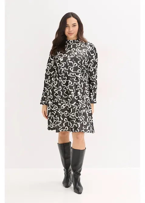 Midi šaty ze splývavé směsi s viskózou, bonprix