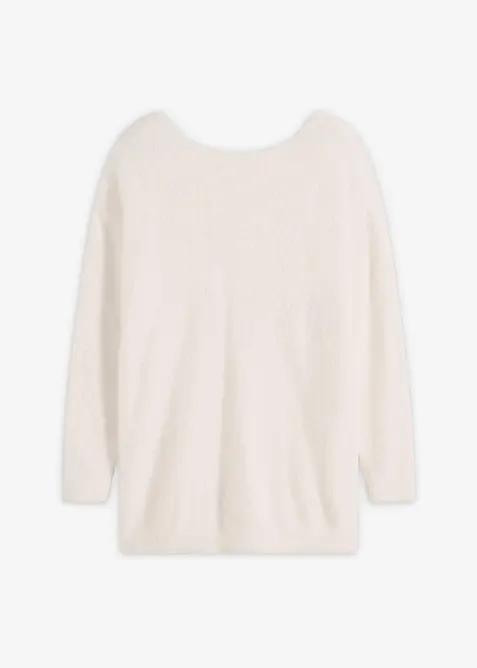 Dlouh&yacute; svetr z měkk&eacute; p&eacute;řov&eacute; př&iacute;ze, bonprix