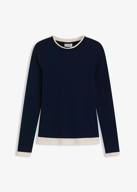 Tričko s dlouhým rukávem, z bavlněné směsi, bonprix