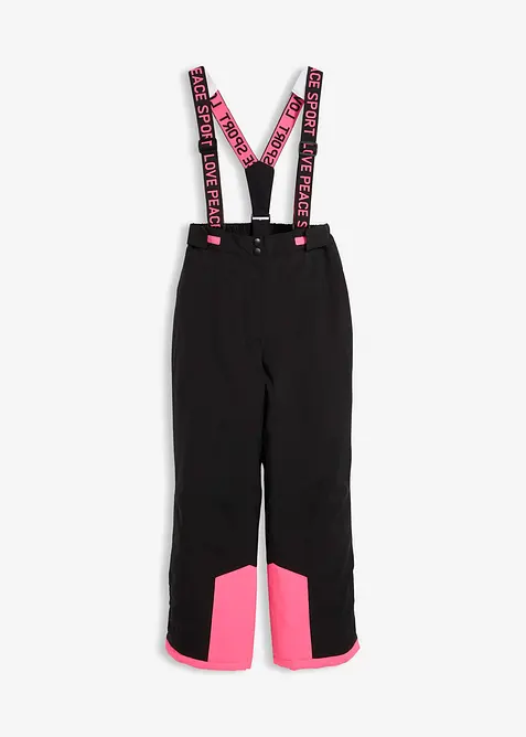 Lyžařské kalhoty s odnímatelnými šlemi, nepromokavé, bonprix