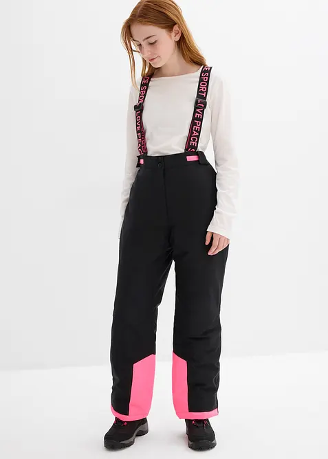 Lyžařské kalhoty s odnímatelnými šlemi, nepromokavé, bonprix