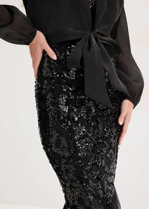 Bolerko z jemného tylu, s ozdobnou vázačkou, bonprix