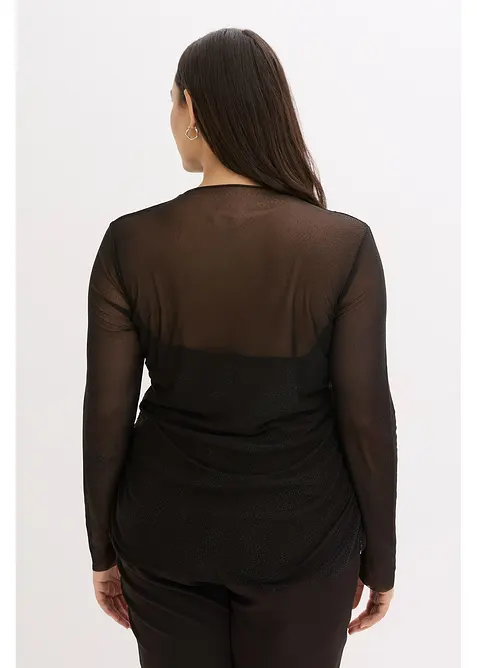 Tričko s dlouhým rukávem, z jemné síťoviny, bonprix