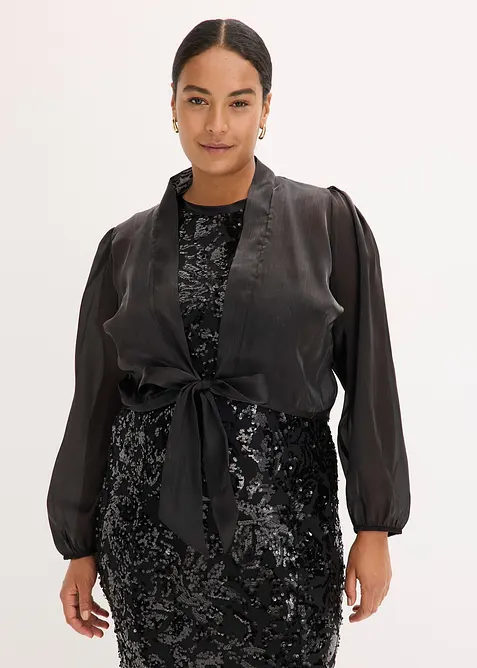 Bolerko z jemného tylu, s ozdobnou vázačkou, bonprix