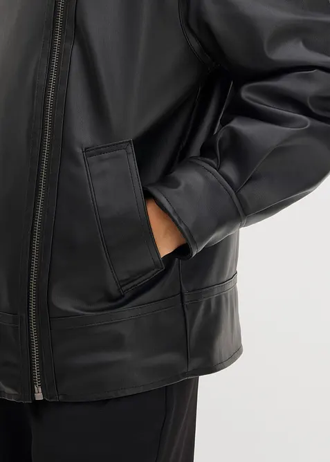 Bunda z umělé kůže s umělou kožešinou s leopardím vzorem, bonprix