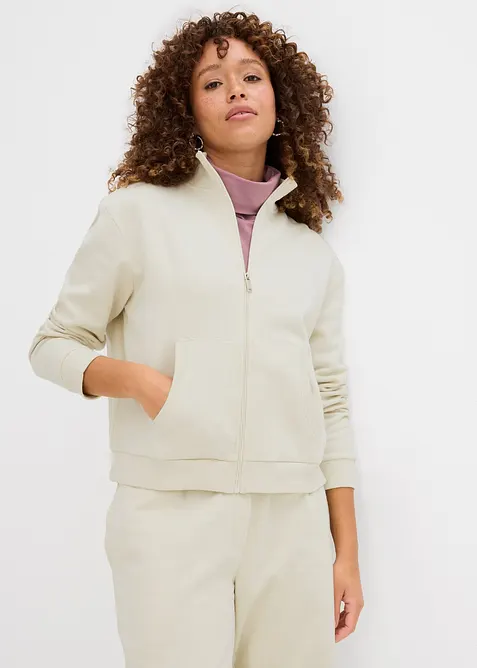 Mikina na zapínání, z čisté organické bavlny, bonprix