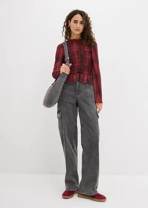 Cargo dž&iacute;ny, High Waist, bonprix