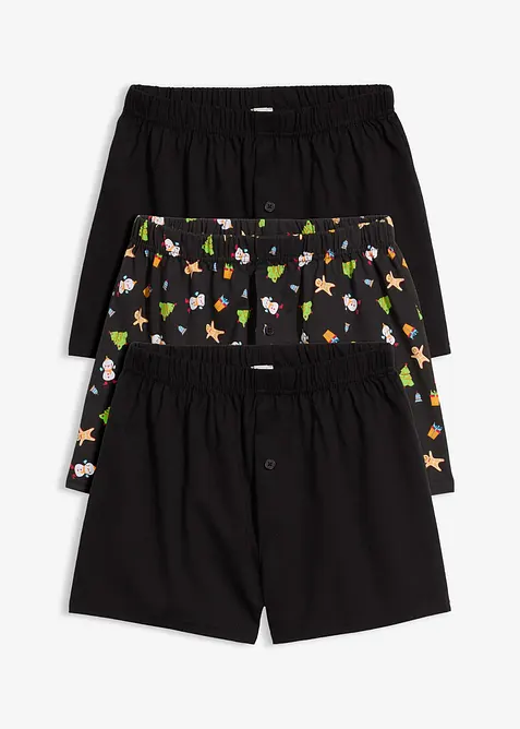 Voln&eacute; boxerky z čist&eacute; bavlny (3 ks v balen&iacute;), bonprix