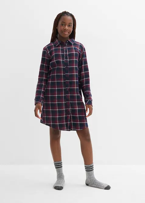 Noční košile z měkkého flanelu, s knoflíkovou lištou, bonprix