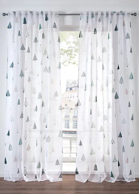 Z&aacute;clona s nati&scaron;těn&yacute;mi v&aacute;nočn&iacute;mi stromečky (1 ks v balen&iacute;), bonprix