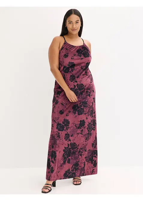 Maxi šaty z lesklého sametu, bonprix