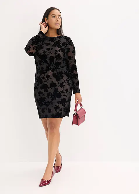 Mini&scaron;aty z jemn&eacute; s&iacute;ťoviny s flockov&yacute;m potiskem, bonprix