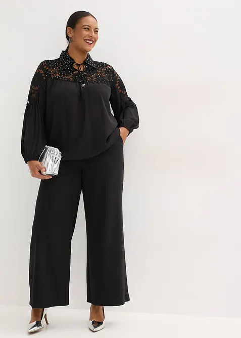 Halenka bez zap&iacute;n&aacute;n&iacute;, s krajkou, bonprix