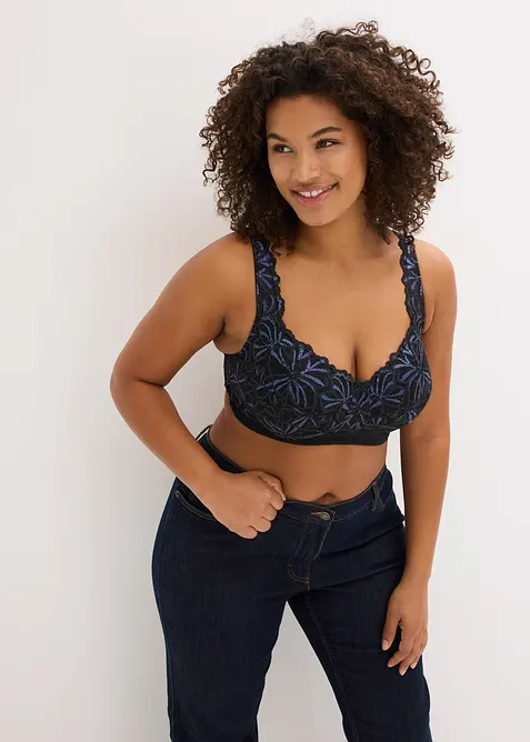 Odlehčuj&iacute;c&iacute; podprsenka bez kostic, s barevnou třpytivou př&iacute;z&iacute;, bonprix