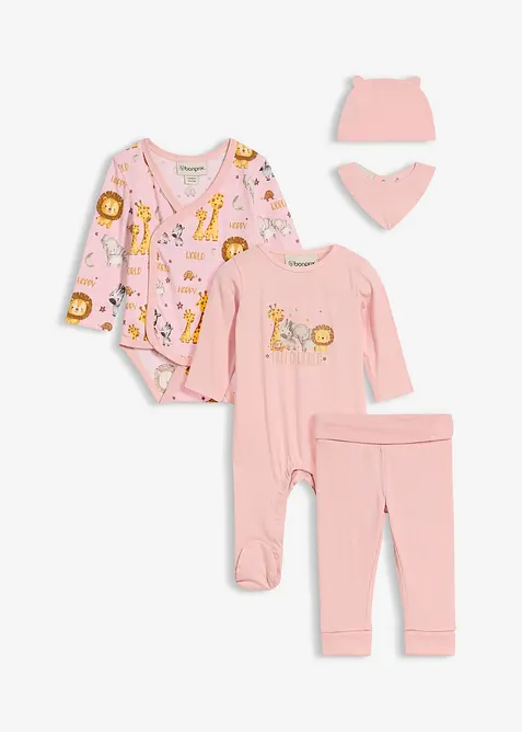 První kojenecká souprava z čisté organické bavlny (5dílná souprava), bonprix