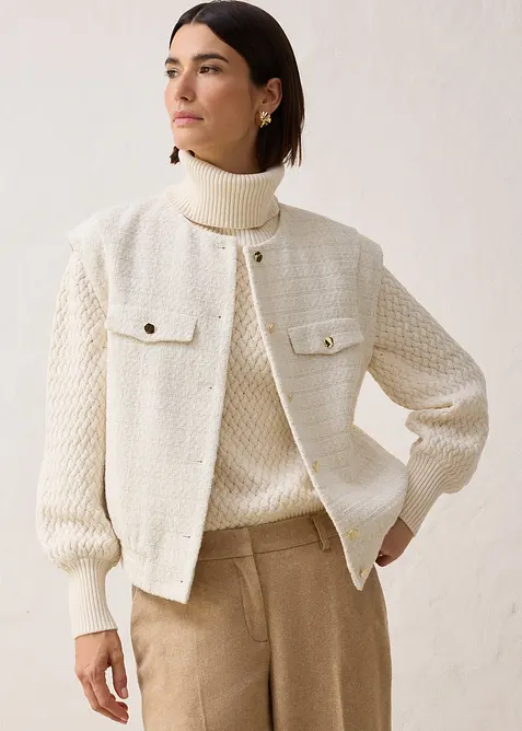 Blejzrov&aacute; vesta s pod&iacute;lem vlny, bonprix