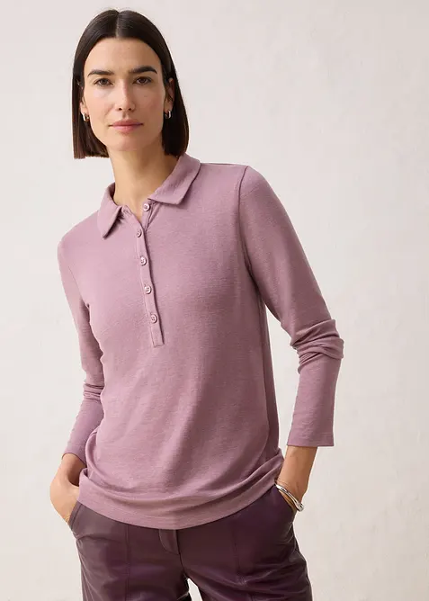 Triko polo s pod&iacute;lem vlny, bonprix